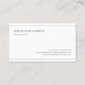 Eenvoudige moderne esthetische minimalistische pro visitekaartje (Achterkant)