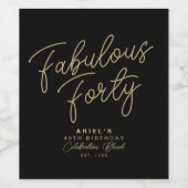 Eenvoudige moderne Fabulous Veertig persoonlijke v Wijn Etiket (Enkel label)