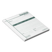Eenvoudige Moderne Factuur Verkoopbewijs Groene Za Notitieblok (Schuin)