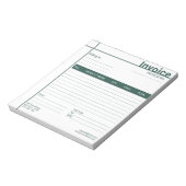 Eenvoudige Moderne Factuur Verkoopbewijs Groene Za Notitieblok (Linkerzijde)