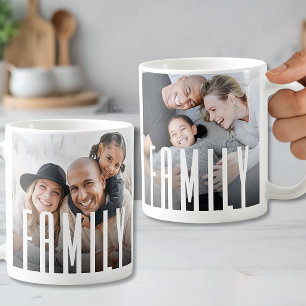 Eenvoudige moderne familie 2 foto koffiemok