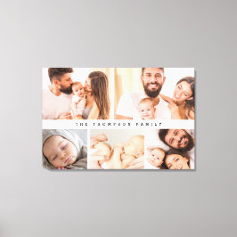 Eenvoudige Moderne Familie Fotocollage op maat Canvas Afdruk