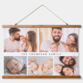 Eenvoudige Moderne Familie Fotocollage op maat Hangend Wandkleed (Voorkant)