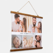 Eenvoudige Moderne Familie Fotocollage op maat Hangend Wandkleed (Gebogen)