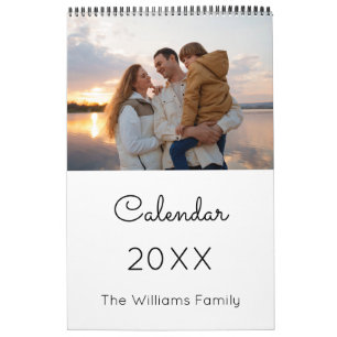 Eenvoudige moderne familie fotokalender kalender