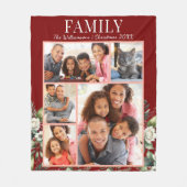 Eenvoudige moderne familie Kerstmis Fotocollage Fleece Deken (Voorkant)