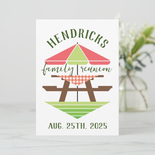 Eenvoudige, moderne familie reünie uitnodiging (Staand voorkant)