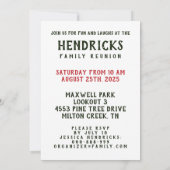 Eenvoudige, moderne familie reünie uitnodiging (Achterkant)