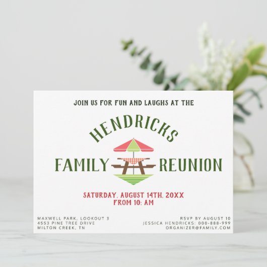Eenvoudige, moderne familie reünie uitnodiging (Staand voorkant)