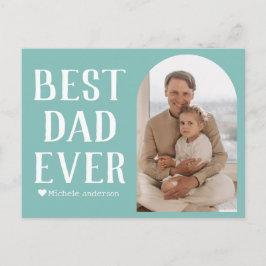 Eenvoudige moderne familie vaders dag foto naam feestdagenkaart