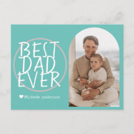 Eenvoudige moderne familie vaders dag foto naam feestdagenkaart