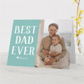 Eenvoudige moderne familie vaders dag foto naam kaart (Gele Bloem)