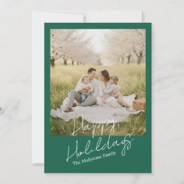 Eenvoudige moderne familiefoto Kerstmis & Nieuwjaa Feestdagenkaart