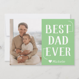 Eenvoudige moderne familiefotonaam voor Vaderdag Feestdagenkaart