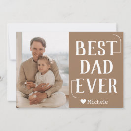 Eenvoudige moderne familiefotonaam voor Vaderdag Feestdagenkaart