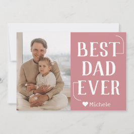 Eenvoudige moderne familiefotonaam voor Vaderdag Feestdagenkaart
