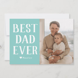 Eenvoudige moderne familiefotonaam voor Vaderdag Feestdagenkaart