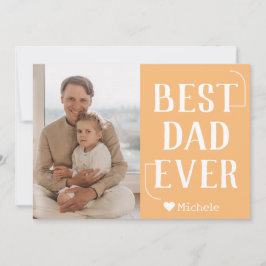 Eenvoudige moderne familiefotonaam voor Vaderdag Feestdagenkaart