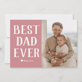 Eenvoudige moderne familiefotonaam voor Vaderdag Feestdagenkaart
