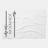 Eenvoudige moderne familienaam Monogram Kitchen To Theedoek (Horizontaal)