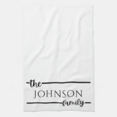 Eenvoudige moderne familienaam Monogram Kitchen To Theedoek (Verticaal)