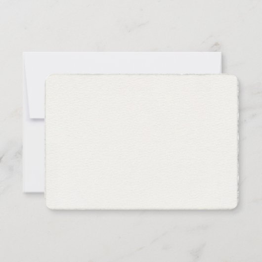 Eenvoudige Moderne Faux Deckled Edge Wedding RSVP (Achterkant)