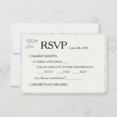 Eenvoudige Moderne Faux Deckled Edge Wedding RSVP Kaartje (Voorkant)