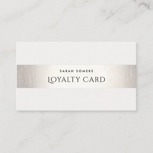 Eenvoudige moderne FAUX Silver Striped Loyalty 5 P (Voorkant)