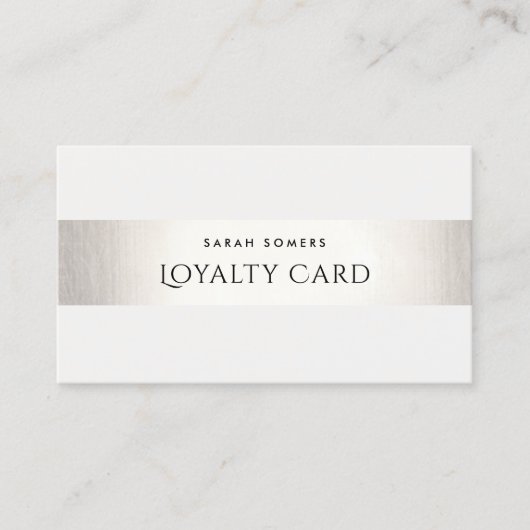 Eenvoudige moderne FAUX Silver Striped Loyalty 6 P (Voorkant)