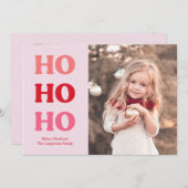 Eenvoudige moderne feestdag 2 Foto rood en roze Feestdagenkaart (Voorkant / Achterkant)