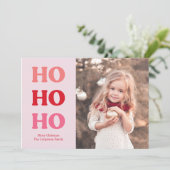 Eenvoudige moderne feestdag 2 Foto rood en roze Feestdagenkaart (Staand voorkant)