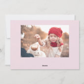 Eenvoudige moderne feestdag 2 Foto rood en roze Feestdagenkaart (Achterkant)
