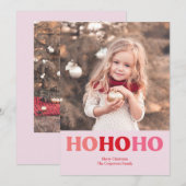 Eenvoudige moderne feestdag | Foto rood en roze 2 Feestdagenkaart (Voorkant / Achterkant)