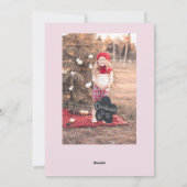 Eenvoudige moderne feestdag | Foto rood en roze 2 Feestdagenkaart (Achterkant)