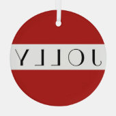 Eenvoudige moderne feestdag met feestdag, rood glas ornament (Achterkant)