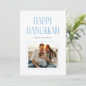 Eenvoudige Moderne Fijne Hanukkah Typografie Foto Feestdagenkaart (Staand voorkant)