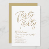 Eenvoudige moderne flirterige dertig verjaardagsui kaart (Voorkant / Achterkant)