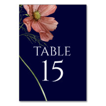 Eenvoudige moderne Floral Navy Tafel Kaart