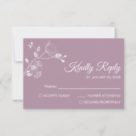Eenvoudige moderne florale elegant orchideeën mini RSVP kaartje
