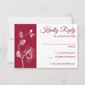 Eenvoudige moderne florale elegant orchideeën mini RSVP kaartje (Voorkant)