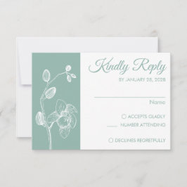 Eenvoudige moderne florale elegant orchideeën mini RSVP kaartje