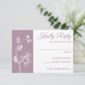 Eenvoudige moderne florale elegant orchideeën mini RSVP kaartje (Staand voorkant)