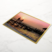 Eenvoudige Moderne Folie Custom Photo Xmas Kaarten (Gedraaid)