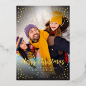 Eenvoudige Moderne Folie Foto Kerst Kaart (Voorkant)