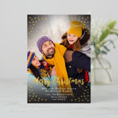 Eenvoudige Moderne Folie Foto Kerst Kaart (Staand Voorkant)