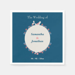 Eenvoudige Moderne Folk Stijl Blauwe Bruiloft Servet