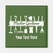 Eenvoudige moderne Forest Green Master Gardener Cu Magneet (Voorkant)