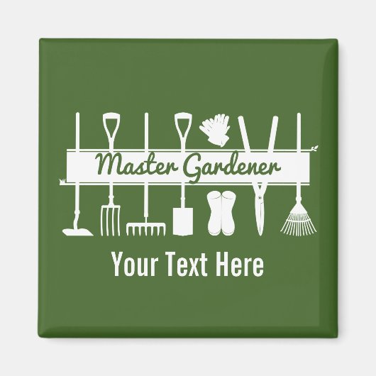 Eenvoudige moderne Forest Green Master Gardener Cu Magneet (Voorkant)