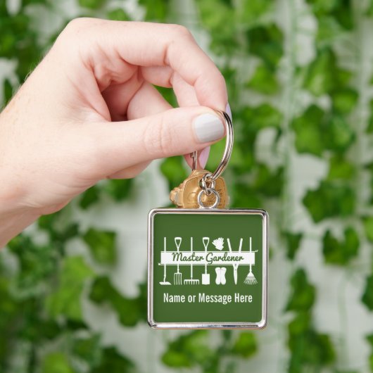 Eenvoudige moderne Forest Green Master Gardener Cu Sleutelhanger (Hand)