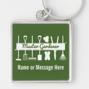 Eenvoudige moderne Forest Green Master Gardener Cu Sleutelhanger
